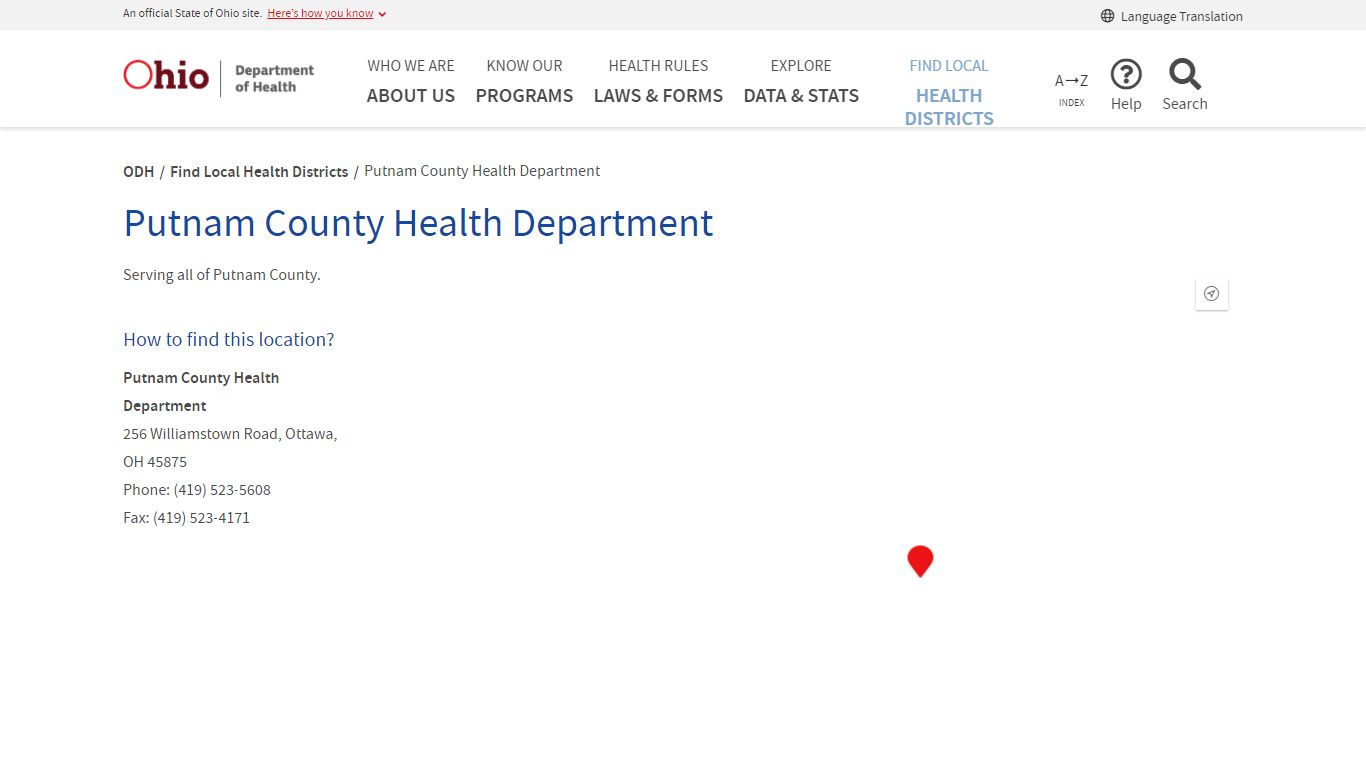 Putnam County Health Department - odh.ohio.gov